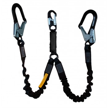 881-12 Dual Elastic Legs w/6-12 ft Free Fall Lanyard - 2 1/2" Aluminum ladder Hooks